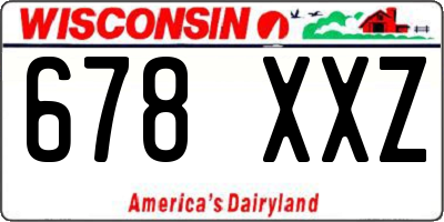 WI license plate 678XXZ