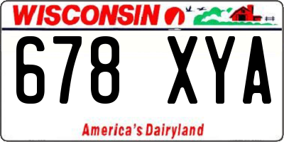 WI license plate 678XYA