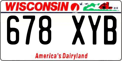 WI license plate 678XYB