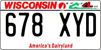 WI license plate 678XYD
