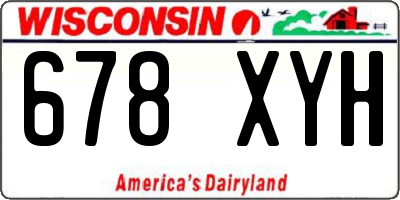 WI license plate 678XYH