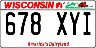 WI license plate 678XYI