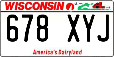 WI license plate 678XYJ