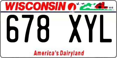WI license plate 678XYL
