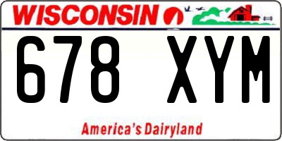 WI license plate 678XYM