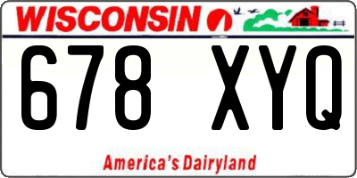 WI license plate 678XYQ