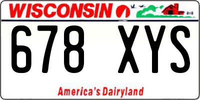WI license plate 678XYS