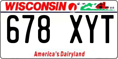 WI license plate 678XYT