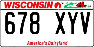 WI license plate 678XYV