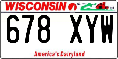 WI license plate 678XYW