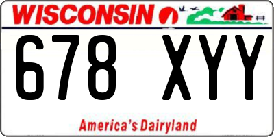 WI license plate 678XYY