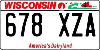 WI license plate 678XZA