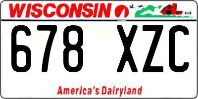 WI license plate 678XZC