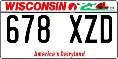 WI license plate 678XZD