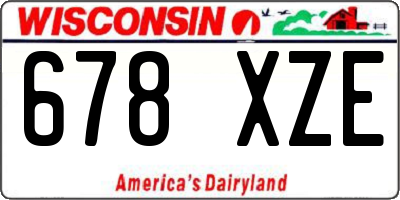 WI license plate 678XZE