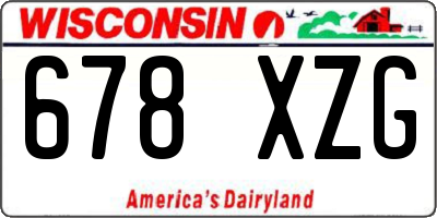 WI license plate 678XZG