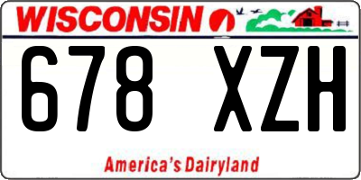 WI license plate 678XZH