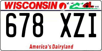 WI license plate 678XZI
