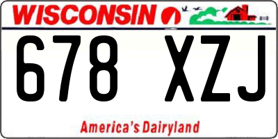WI license plate 678XZJ