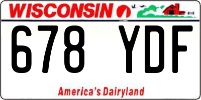 WI license plate 678YDF