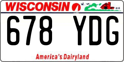 WI license plate 678YDG