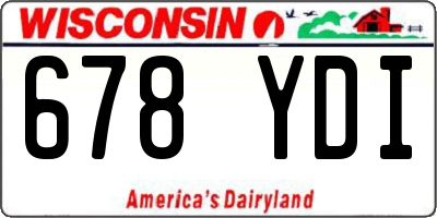 WI license plate 678YDI