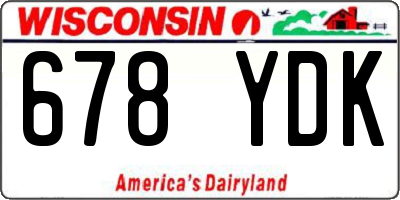 WI license plate 678YDK