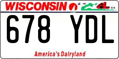 WI license plate 678YDL