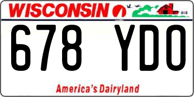 WI license plate 678YDO