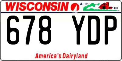 WI license plate 678YDP