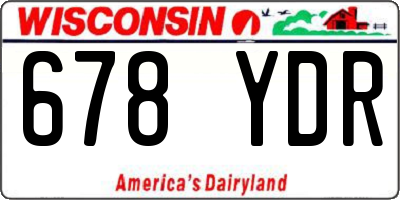WI license plate 678YDR