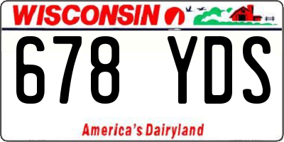 WI license plate 678YDS