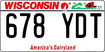 WI license plate 678YDT