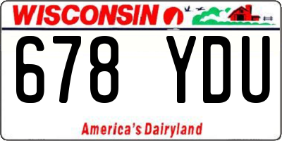WI license plate 678YDU