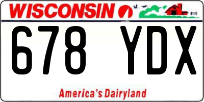 WI license plate 678YDX