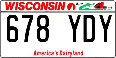 WI license plate 678YDY