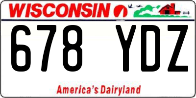 WI license plate 678YDZ