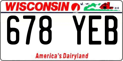WI license plate 678YEB