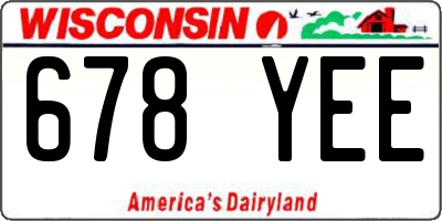 WI license plate 678YEE