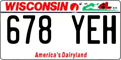 WI license plate 678YEH