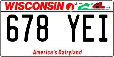 WI license plate 678YEI