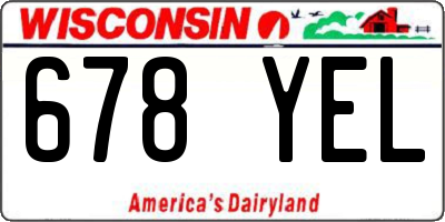 WI license plate 678YEL
