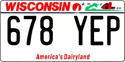WI license plate 678YEP