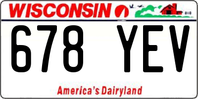 WI license plate 678YEV