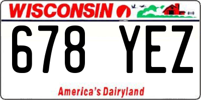 WI license plate 678YEZ