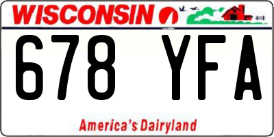 WI license plate 678YFA
