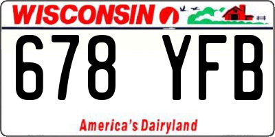 WI license plate 678YFB