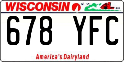 WI license plate 678YFC
