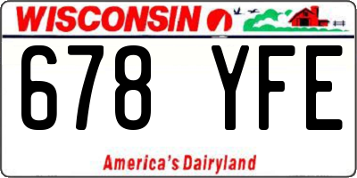WI license plate 678YFE