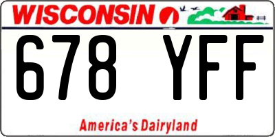 WI license plate 678YFF